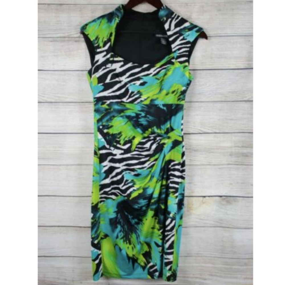 Frank Lyman Green Zebra Dress